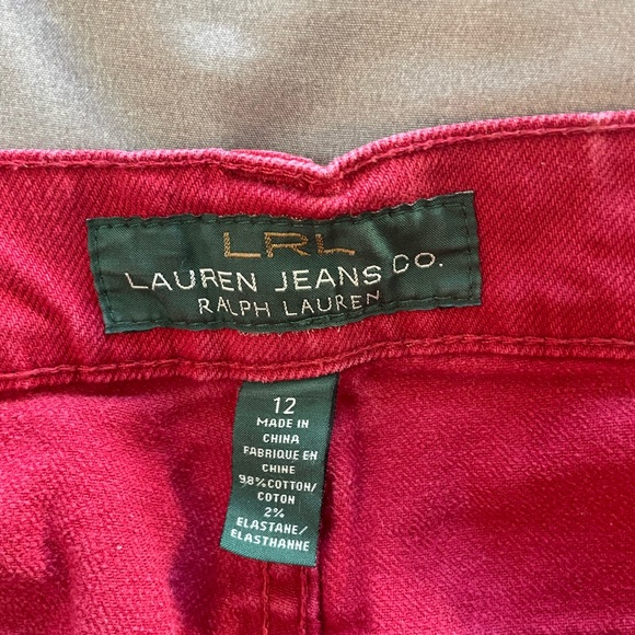 Ralph Lauren Women's Vibrant Red Cropped Jeans - Picture 3 of 8
